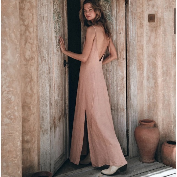 Linen Boho Long Dress - Picture 3 of 6